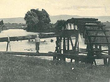 Diese "Partie an der Regnitz" zeigt ein Wasserschöpfrad auf Burker Flur.  Repro: Meißner