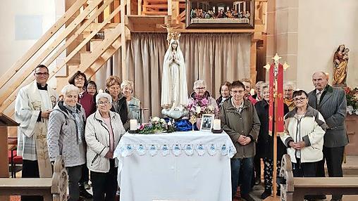 Unser Bild zeigt die Fatima-Nationalmadonna in der Bonifatiuskirche von Züntersbach.