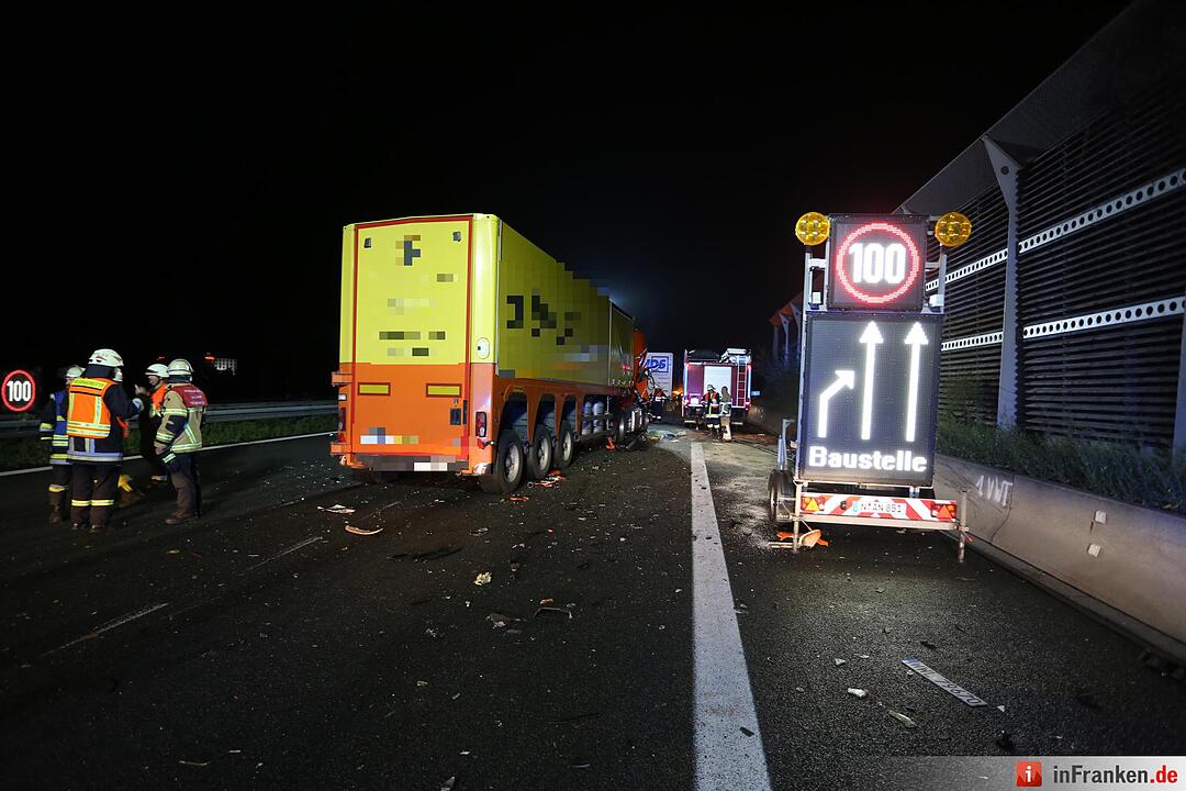 Schwerer Lkw-Unfall auf der A9 bei Bayreuth