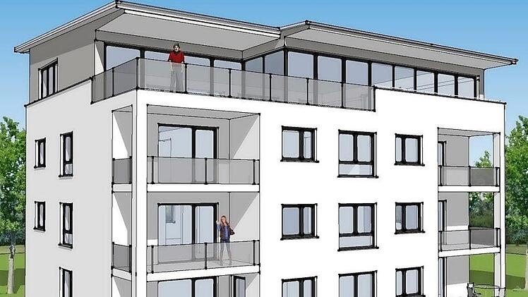 Visualisierung der geplanten Eigentumswohnanlage in der Maximilian-von-Welsch-Straße in Kronach