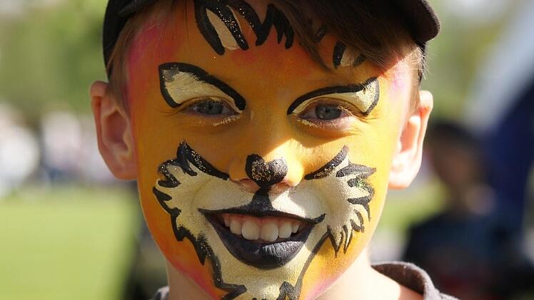 "Tiger" Codran nach dem Kinderschminken