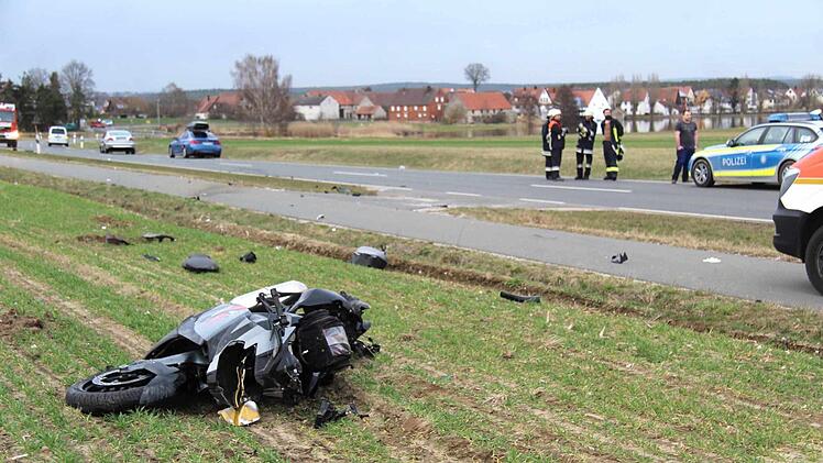 Das Motorrad des 62-J&auml;hrigen, der vor Untermembach verungl&uuml;ckte  Richard S&auml;nger