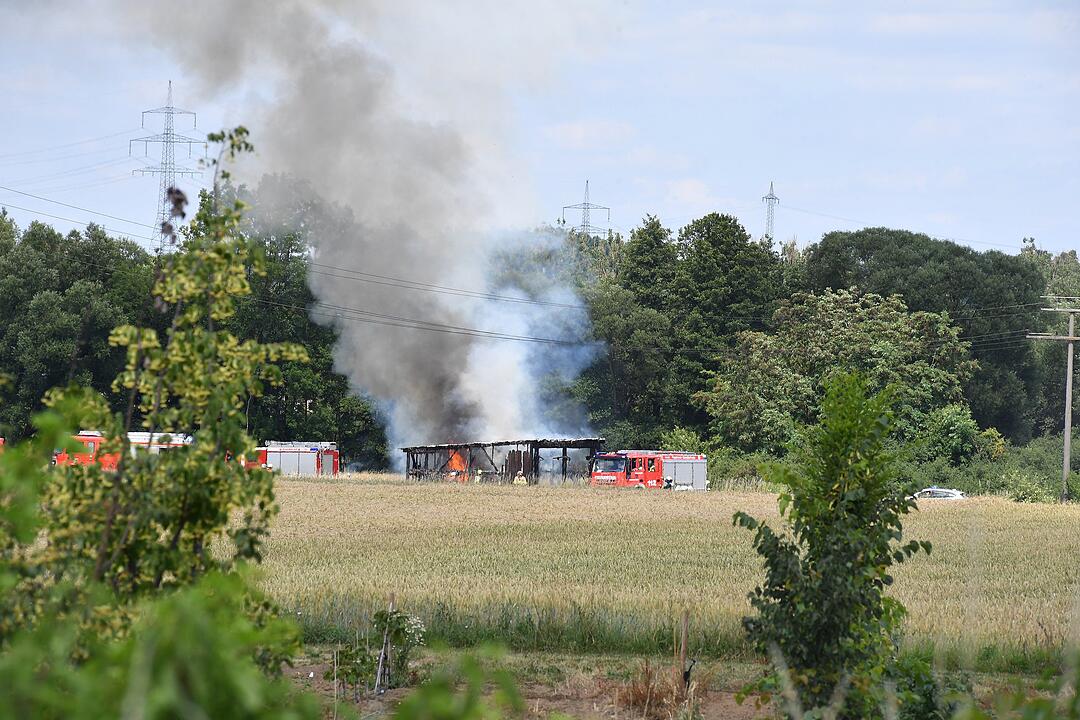 Scheunenbrand bei Memmelsdorf im Landkreis Bamberg