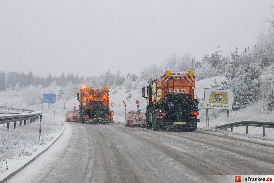 Erster Schneefall im Coburger Land