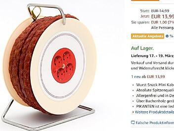Die Kabel-Trommel mit Wurst hat man so bisher selten gesehen. Foto: amazon.de