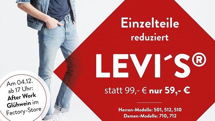 Vom 4. bis zum 7. Dezember finden Sie im Greiff Factory-Store in Bamberg Levi's Hosen zu Spottpreisen. Sie sparen mehr als 40 Prozent! Bild: Greiff Factory-Store