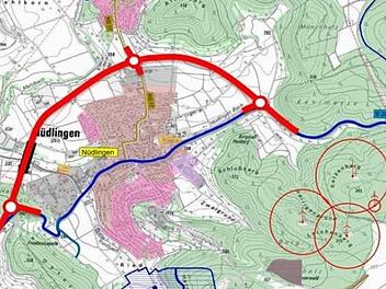 Das Bauamt favorisiert die Nordumgehung. Grafik: Staatliches Bauamt