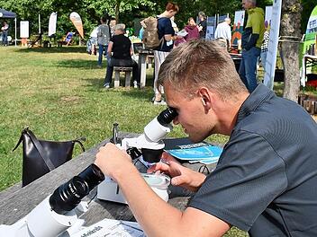 Der "Markt der M&ouml;glichkeiten" auf dem Gel&auml;nde des Fr&auml;nkischen Freilandmuseums Fladungen zeigte die Vielfalt der Bildungsangebote im Biosph&auml;renreservat.