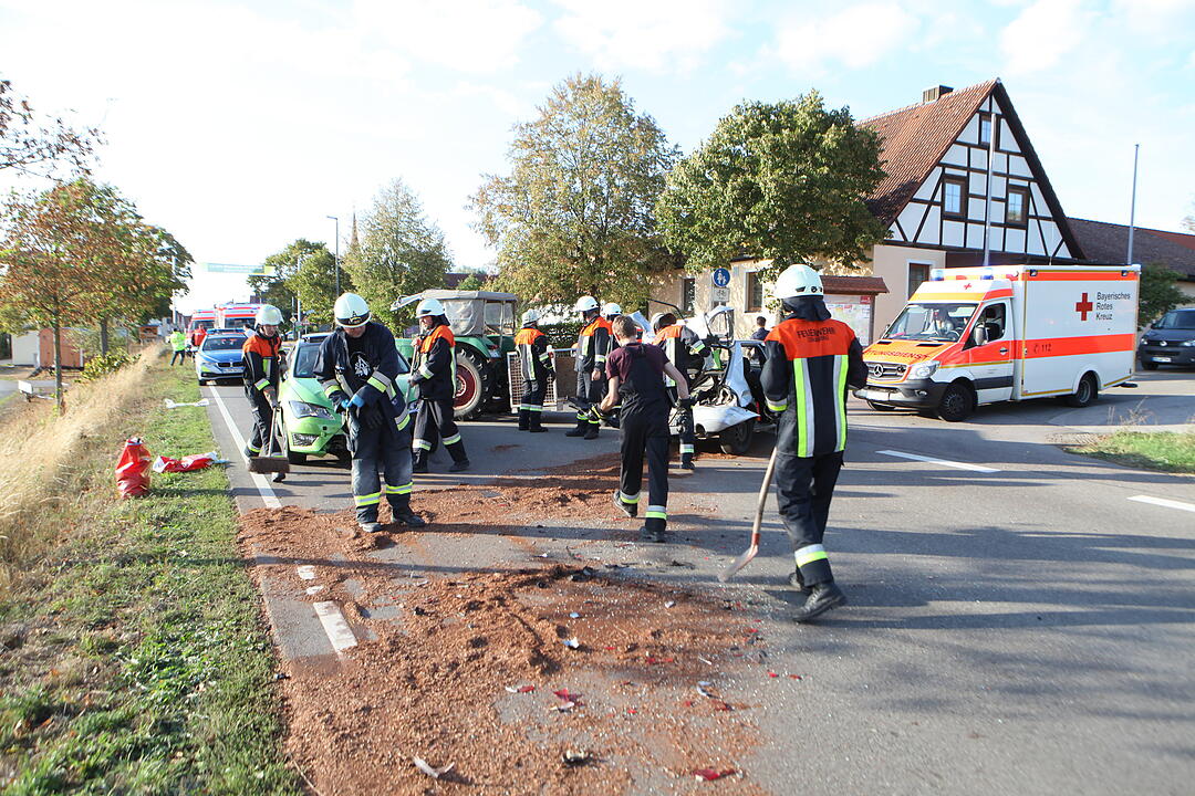 Unfall in Colmberg fordert sieben Verletzte