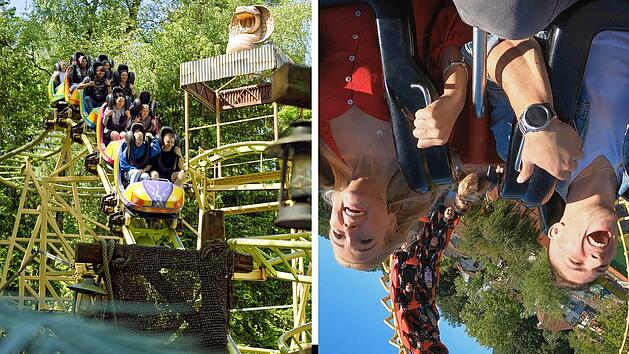 Cobra Achterbahn und  Boomerang Achterbahn im Freizeit-Land Geiselwind &ndash; rasante Familienachterbahn und spektakul&auml;re Looping-Bahn