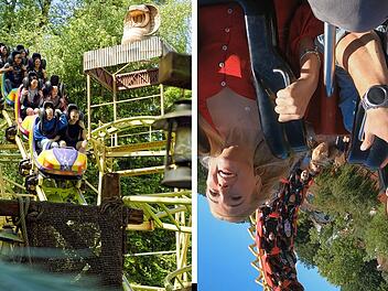 Cobra Achterbahn und  Boomerang Achterbahn im Freizeit-Land Geiselwind &ndash; rasante Familienachterbahn und spektakul&auml;re Looping-Bahn
