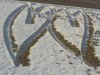 Ein Doppelherz im Schnee, als Leserfoto geschickt von Inge Dippold aus Viereth.  Foto: privat