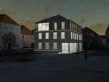 Darstellung des Neubaus Marktplatz 2 in Lichtenfels Grafik: R+G Beteiligungs GmbH