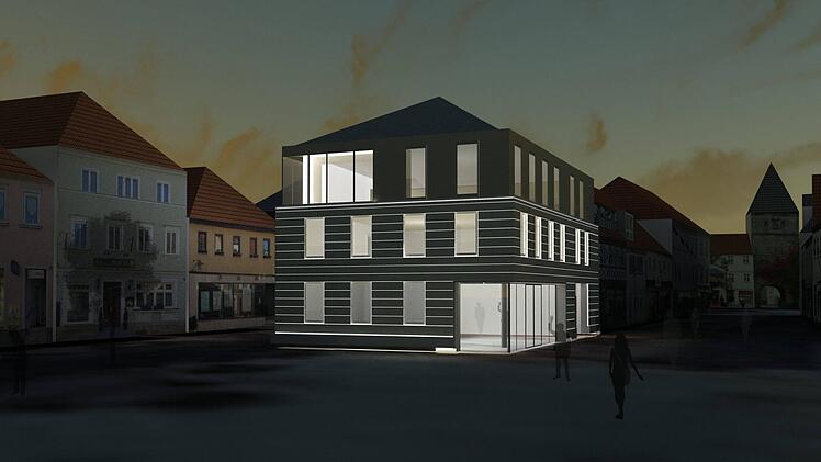 Darstellung des Neubaus Marktplatz 2 in Lichtenfels Grafik: R+G Beteiligungs GmbH