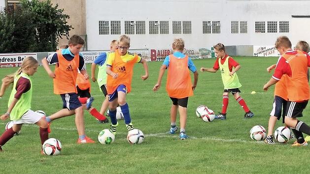 Bei der Ballbehandlung zeigen die Kids was sie schon alles draufhaben. Foto: Heinz Marr