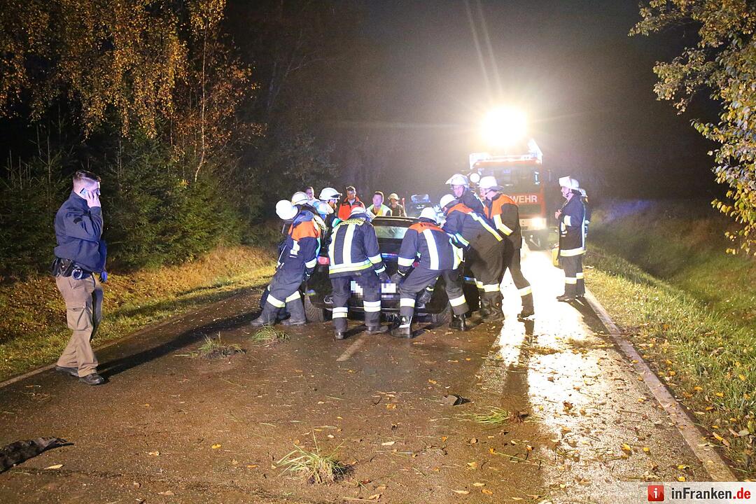 Alfa schleudert im Kreis Hof gegen Bäume
