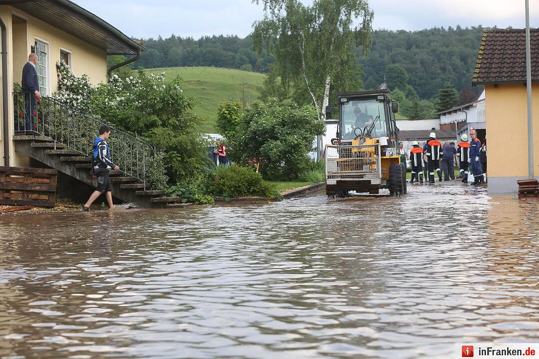 Schweres Hochwasser in Teilen Unterfrankens
