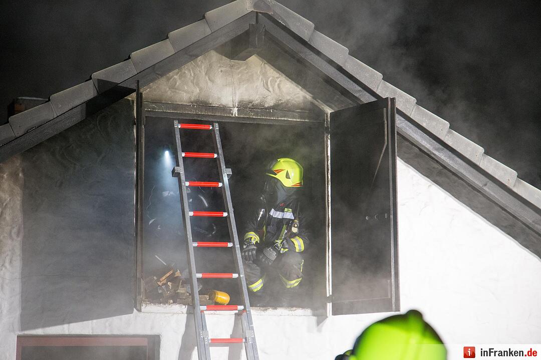 Werkstatt stand in Unterlauter in Flammen