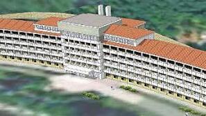 So soll die Rehaklinik Lautergrund nach den Sanierungsarbeiten am Dach im Oktober 2015 aussehen. Graphik: Architekturbüro Strukturdesign