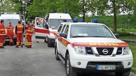 Die Dechsendorfer Gruppe am Einsatzort.  Fotos: Wasserrettung Mittelfranken
