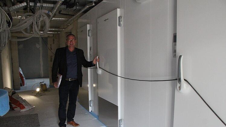 Im Keller gibt es vier Kühlräume. Sie sind bereits fertig. Foto: Ulrike Müller