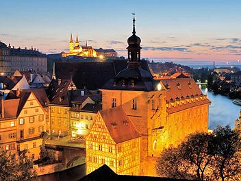 Stadtansicht mit Altem Rathaus und Kloster St. Michael in Bamberg. In unserem Quiz fragen wir: Bist du ein echter Franke? Foto: Archiv