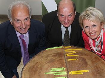 Nachhaltige Verbindung: Klaus Behr und Gerd Düll (beide Amt für Ernährung, Landwirtschaft und Forsten) zusammen mit Landrätin Tamara Bischof.  Foto: Sabine Herteux