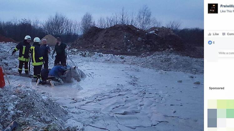 Die Freiwillige Feuerwehr Zschoppach hat einem Pferd in Sachsen das leben gerettet. Foto: Screenshot https://www.facebook.com/Feuerwehr.Zschoppach/