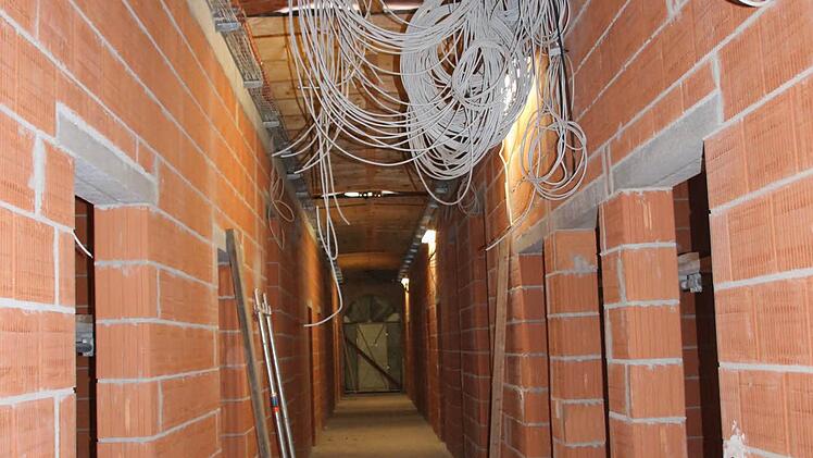 In sämtlichen Räumen hängen dicke Kabelbünde von den Decken. Foto: Ralf Ruppert