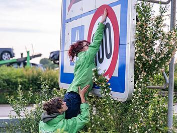 Greenpeace-Aktion f&uuml;r Tempolimit auf Autobahnen