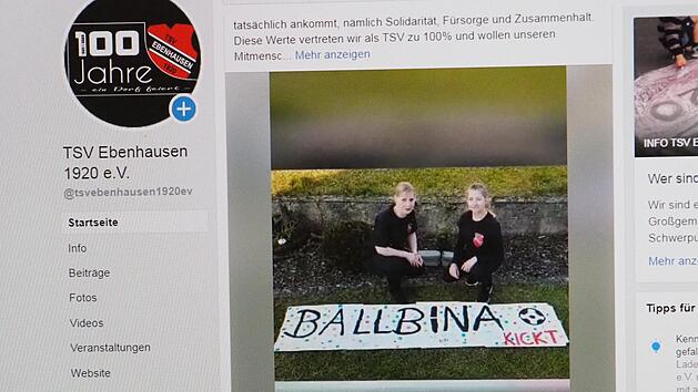 Auch an den j&uuml;ngsten Fu&szlig;ball-Nachwuchs denkt man beim TSV Ebenhausen: Von den Trainerinnen bekommen die Ballbinas via Facebook kreative &Uuml;bungen in Form von Videobotschaften. Foto: J&uuml;rgen Schmitt