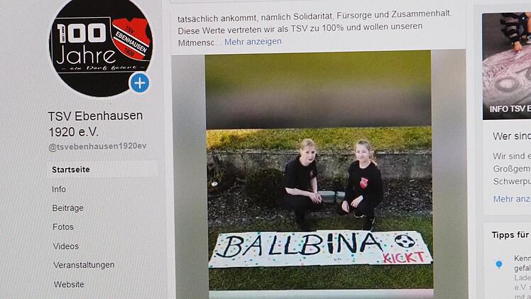 Auch an den j&uuml;ngsten Fu&szlig;ball-Nachwuchs denkt man beim TSV Ebenhausen: Von den Trainerinnen bekommen die Ballbinas via Facebook kreative &Uuml;bungen in Form von Videobotschaften. Foto: J&uuml;rgen Schmitt