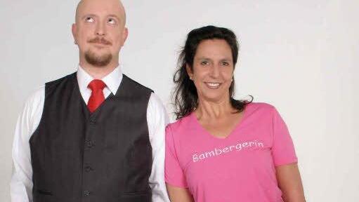 Ein schräges Krimiautorenteam: Arnd Rühlmann und Heidi Friedrich, sorgen an der Regnitz für Mord und Totschlag. Foto: pr