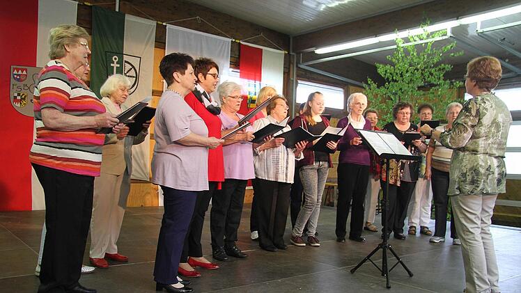 Mit dem Lied vom Kaktus präsentierten die Frauen des Gesangvereins "Liederhort" Willmersreuth auch eine humoristische Einlage-Sechs Chore traten beim "Tag des Liedes" in der Mainleuser Sommerhalle auf.  Foto: Sonja Adam