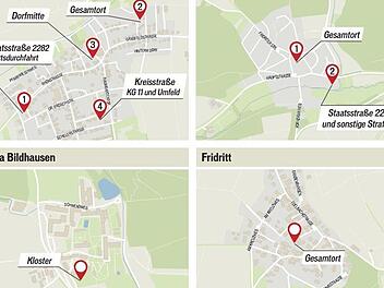Wo sehen Bürger aus Groß- und Kleinwenkheim, Fridritt und Maria Bildhausen Verbesserungsbedarf in ihren Gemeinden. Grafik: Said Habib
