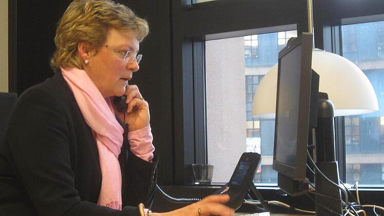Monika Hohlmeier in ihrem Abgeorndetenbüro in Straßburg