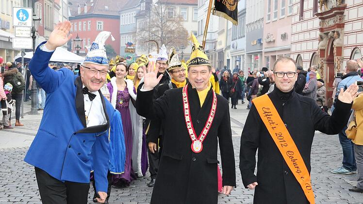 Coburger Präsidenten-Dreigestirn: Matthias Schikora, Thomas Eck, Burkhard Pfeuffer (von links). Foto: Wolfgang Desombre