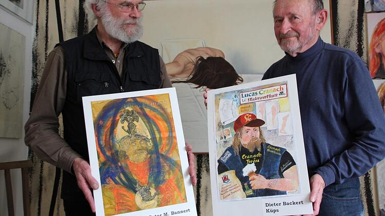 Die Künstler Peter Bannert und Dieter Backert und ihre Portraits