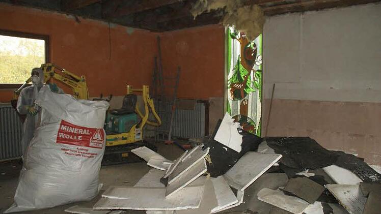 Im Kindergarten selbst sieht es derzeit recht wüst aus.