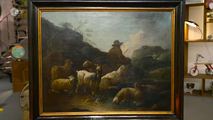 Mit Signatur w&auml;re das &Ouml;lgem&auml;lde von Sandra und ihrem Papa Wolfgang noch mehr wert gewesen, doch Bianca Berding war auch ohne Unterschrift sicher, dass es im Umfeld des K&uuml;nstlers Roos entstanden war. Den Wunschpreis von 800 Euro erh&ouml;hte sie auf bis zu 1.500 Euro. Daniel Meyer war die Schafherde 1.100 Euro wert.