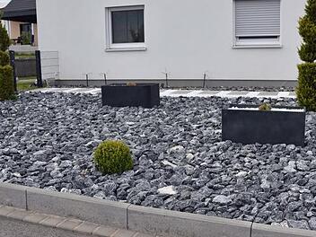 Immer mehr Gärten, vor allem im Baugebiet Osterfeld II in Haßfurt, sind Schottergärten, die der Umwelt abträglich sind. Die Stadt Haßfurt möchte daher bei Grundstückseigentümern und künftigen Bauherren für mehr blütenreiche Gärten werben und positive Beispiele anführen.  Ulrike Langer