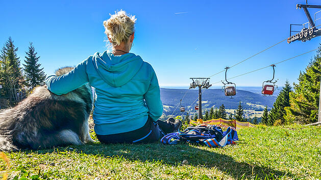 Frau, Seilbahn, Fichtelgebirge, Wandern, Oberfranken