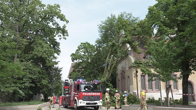 Heftige Gewitterfront trifft Mittelfranken: B&auml;ume st&uuml;rzen auf H&auml;user - Deutscher Wetterdienst warnt vor weiteren Gewittern