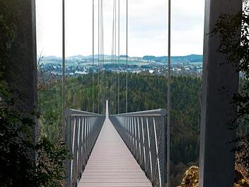 Die Hängebrücke im Frankenwald soll über 1000 Meter lang sein. Grafik: Landratsamt Hof