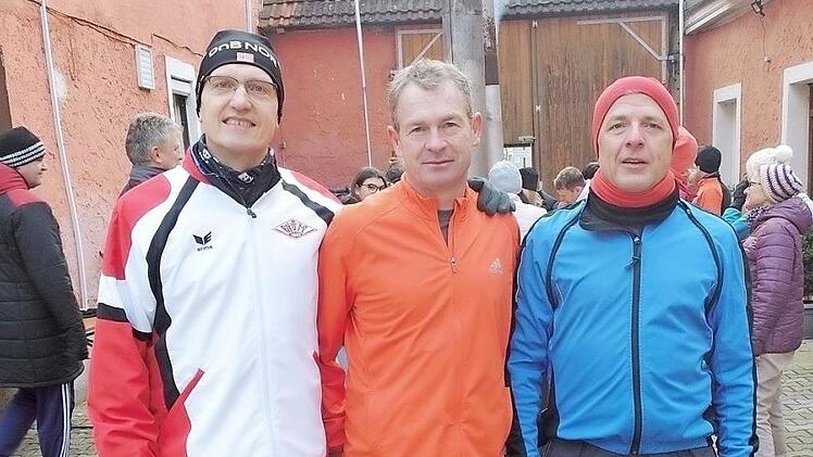Die Organisatoren Georg Geyer, Reinhard Klaus und Streckenmeister Willi Peters (von links)
