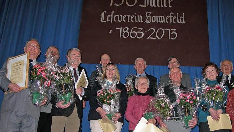 Von 25 bis 55 Jahren reichten die Mitgliederehrungen anlässlich des Jubiläumsabends.