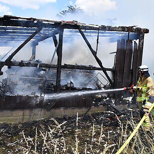 Scheunenbrand bei Memmelsdorf im Landkreis Bamberg
