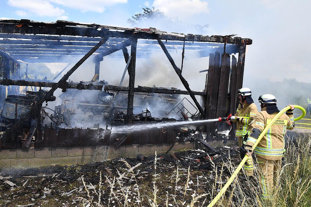 Scheunenbrand bei Memmelsdorf im Landkreis Bamberg