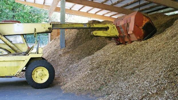 Die Hackschnitzel, die im Hackschnitzelheizwerk verfeuert werden und in 80 Eltmanner Wohnhäusern sowie im Freibad für Wärme sorgen, stammen zu 50 Prozent aus dem Stadtwald, die andere Hälfte wird zugekauft.