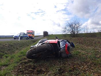 Der Biker verlor die Kontrolle &uuml;ber sein Motorrad. Foto: Polizei